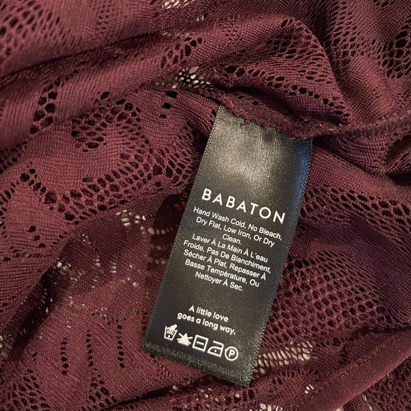 ARITZIA BABATON | Siza Burgundy Lace Blouse Top - Picture 11 of 14